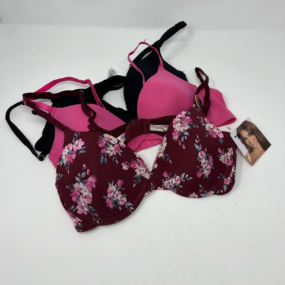 Thalia Sodi Intimates Bra 34 B: Blossoming Elegance in Bunch of Roses | 3Pack